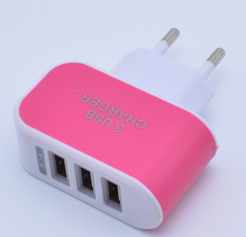 Portable 3 USB Port EU US Plug Wall Travel Charger
